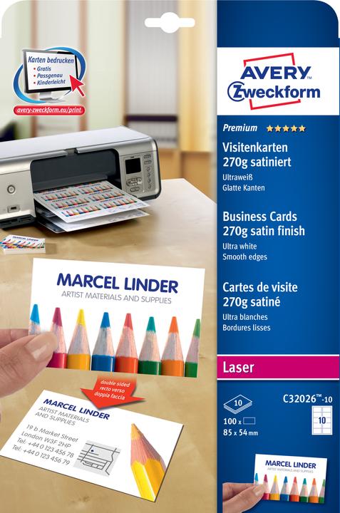 Productafbeelding Avery C32026-10 (270 g/m², 100 x, A4)