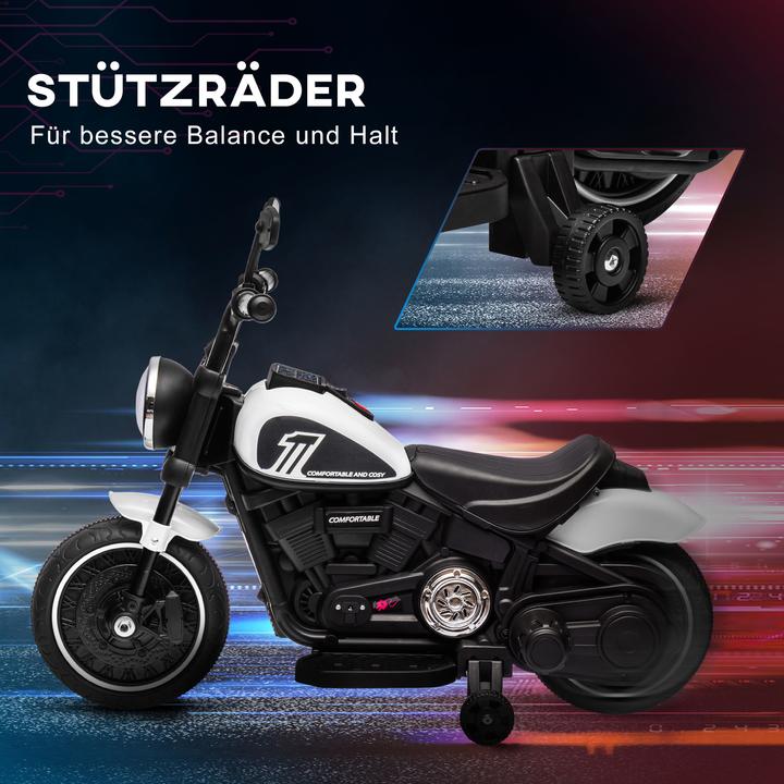 Produktbild Homcom Elektromotorrad Kunststoff, Metall Weiss+Schwarz (6 V)