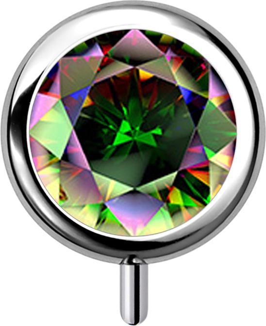 Immagine prodotto Star Piercing Cilindro senza filo argento anteriore cristallo scuro multicolore (senza ottone, Titanio G23)