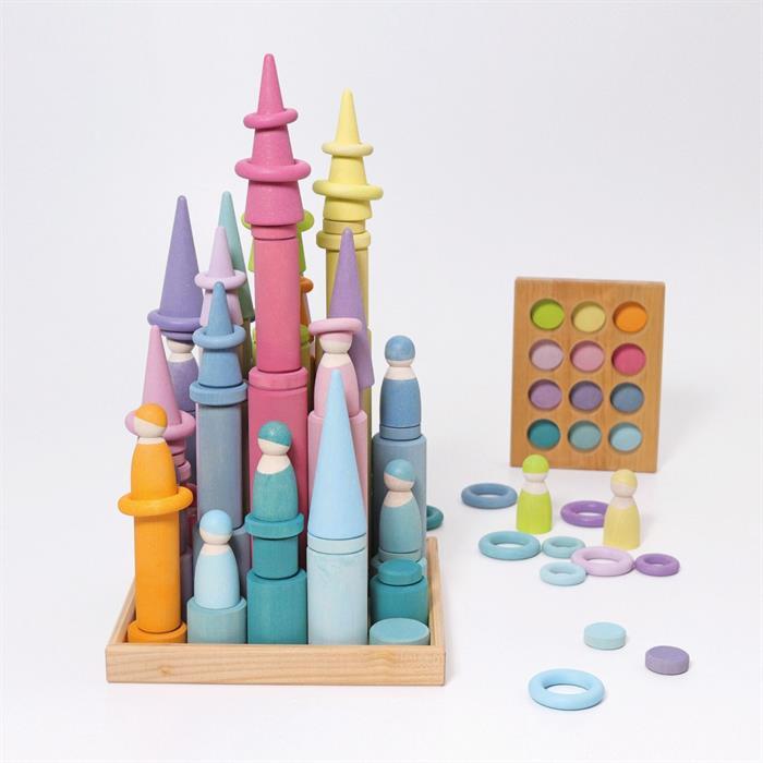 Grimm's 10172 Grands rouleaux de chantier Pastel