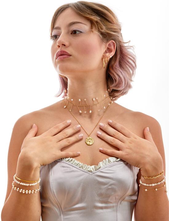 Actual product image Ellenoe Bella (925 Sterling silver, 18k gold-plated, Mini pearl)