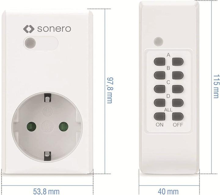 Produktbild Sonero Funksteckdosen-Set S-RCS204, Indoor