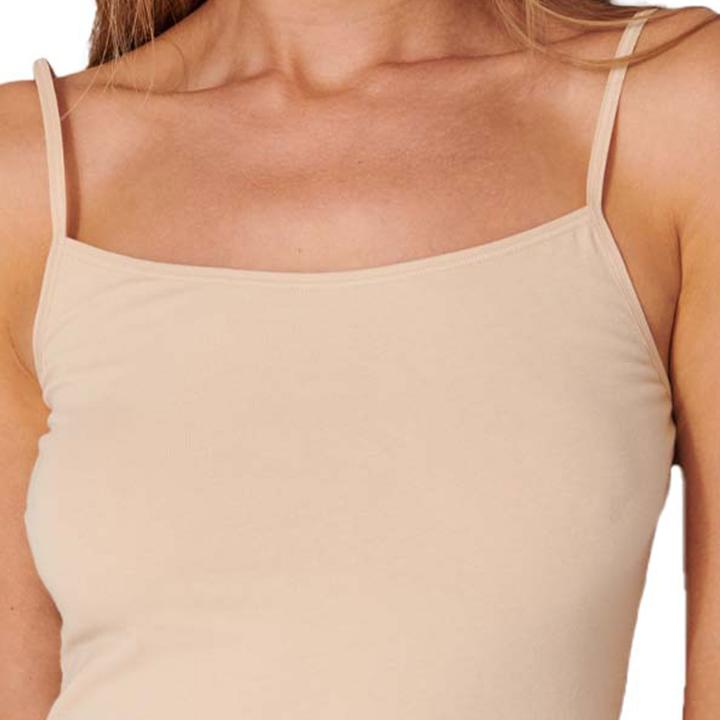 Actual product image Schiesser 2 Pack 95/5 Organic Cotton Spaghetti Top (34)
