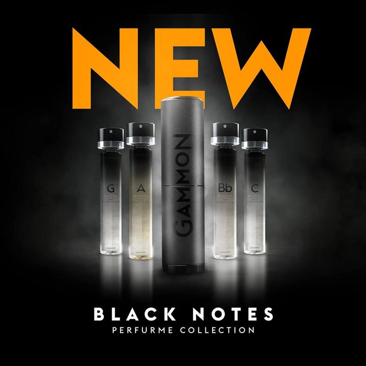 Gammon 8833 Black Notes Parfum Recharge Set G (3x20 ml), l'aromatique et fruité BLACK GUITAR Monsieur (Eau de parfum, 60 ml)