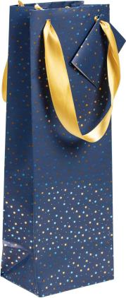 Produktbild Clairefontaine Premium, Geschenktasche für Flaschen, Sterne, 12,5x9,5x38 cm - Blau (Geschenkbox, 640 x)
