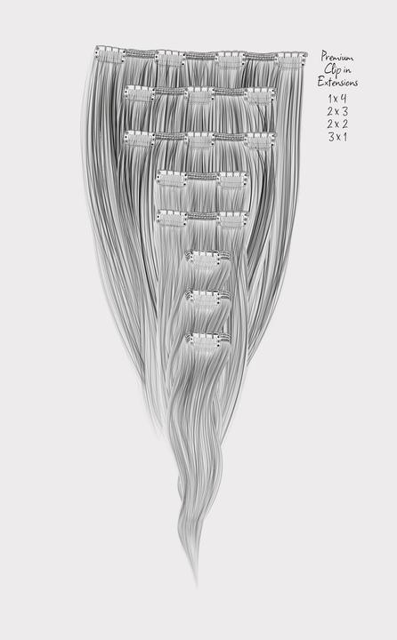 Produktbild Hair2you Premium Clip in Extensions Platinblond (Platinblond, 46 cm)