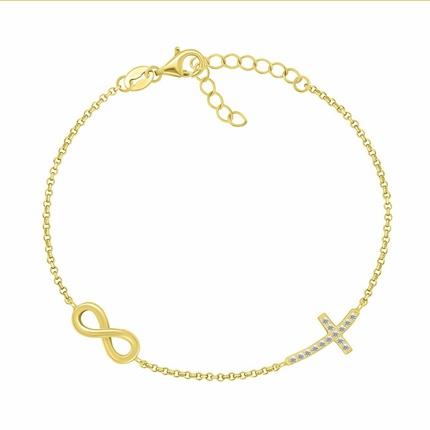 Brilio Silver - Silver Bracelet for Women Infinity and Cross BRC178W