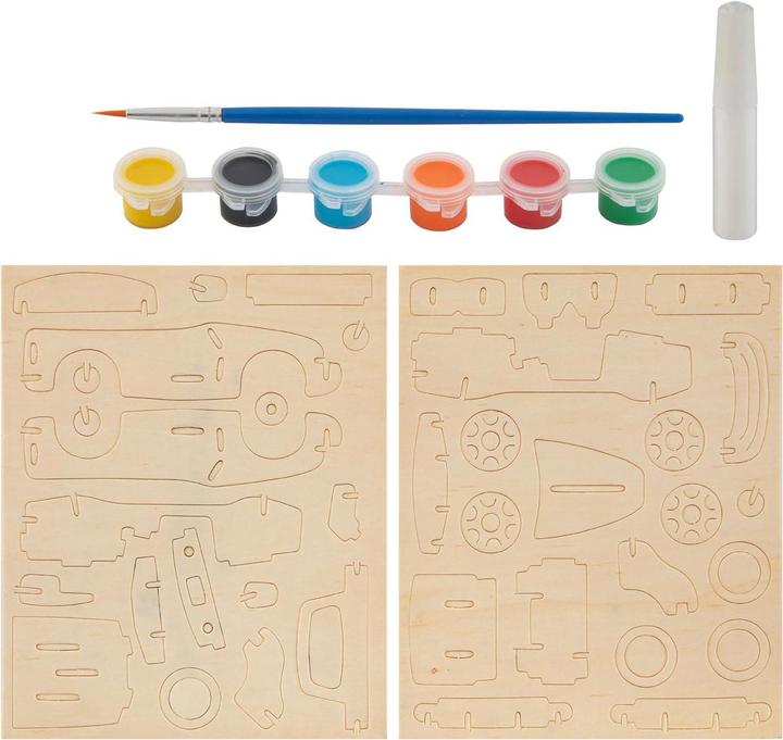 Immagine prodotto Grafix Set di costruzioni e pittura in legno - auto