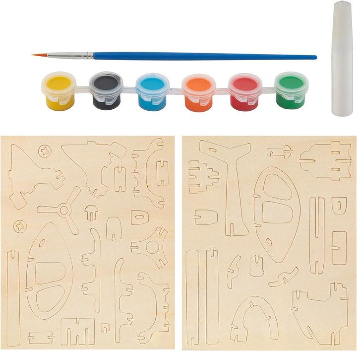 Immagine prodotto Grafix Set di costruzioni e pittura in legno - Elicottero