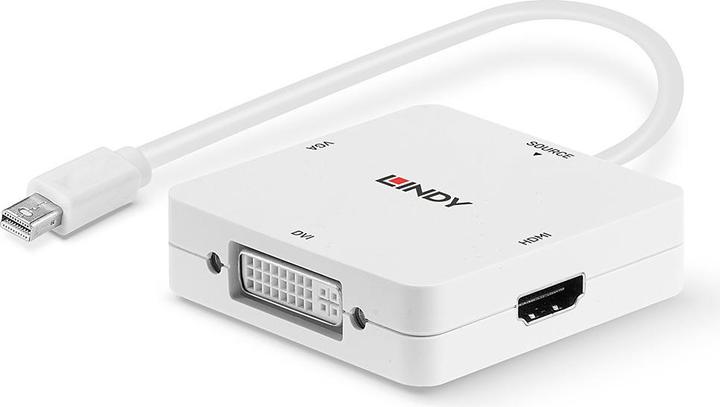 Image du produit Lindy Adaptateur Mini-DP 1.2 vers HDMI 4K30/DVI/VGA (HDMI, DVI, VGA, 20 cm)