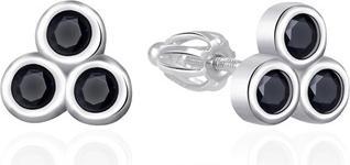 Actual product image Agato - Silver earrings with black zircons AGT-E032SBK