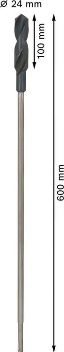 Image du produit Bosch Professional Zubehör Foret d'installation PRO Wood HSS, 24 x 100 x 600 mm (24 mm)