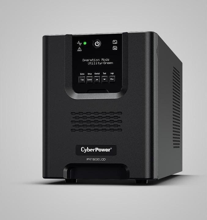 Image du produit Cyberpower PR1500ELCD Line-Interactive 1500VA/1350W Sinsuwelle AVR LCD Sortie(8) IEC RS232 USB HID EPO SNM... (1500 VA, 1350 W, Line-interactive Onduleur)