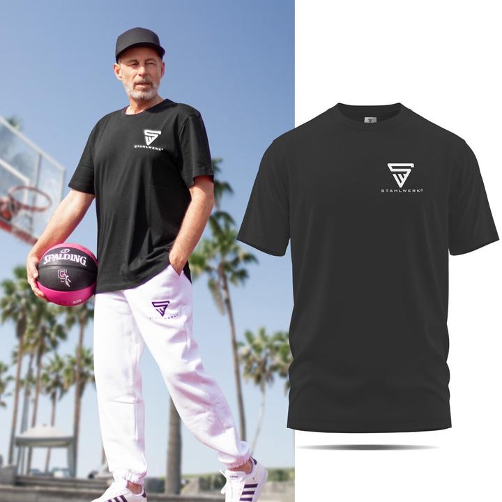 Image du produit Stahlwerk T-shirt noir Taille XXL Chemise à manches courtes avec logo imprimé 100% coton (XXL)