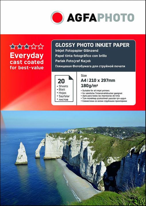 Immagine prodotto AGFAPHOTO Everyday Photo Inkjet Paper Glossy 180 g A 4 20 fogli (180 g/m², A4, 20 x)