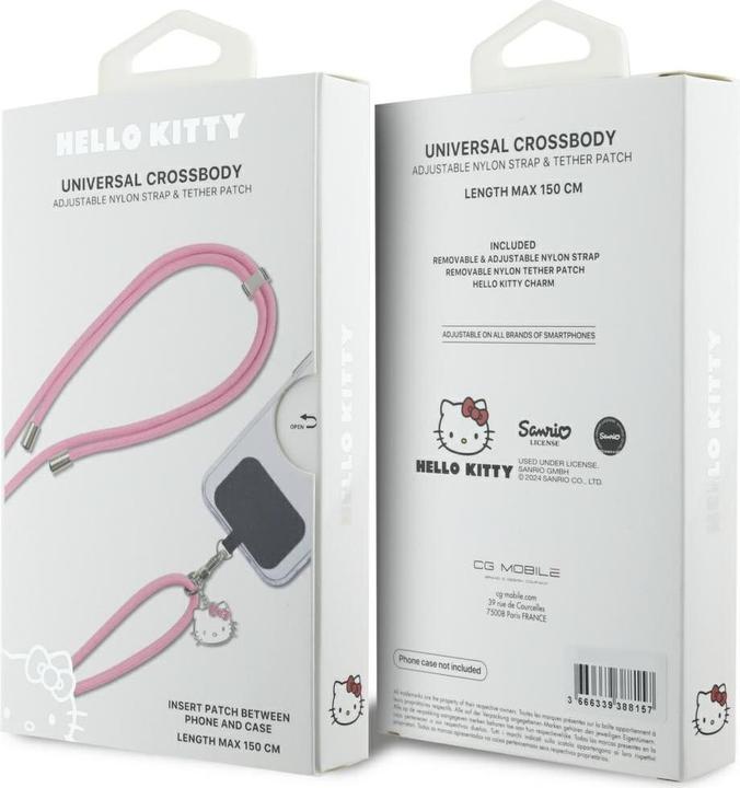 Actual product image Hello Kitty Crossbody Strap Cord Head Charm - pink