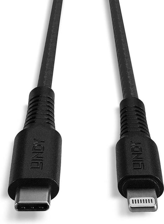 Actual product image Lindy reinforced USB Type C to Lightning charging cable (3 m, USB 2.0)