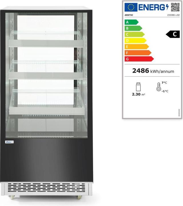 Immagine prodotto Hendi Vetrina refrigerata - 300L con 3 ripiani inclinati (300 l)