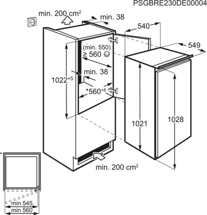 Image du produit Electrolux EFB3AE10S1 Réfrigérateur encastrable à une porte 164 (164 l)