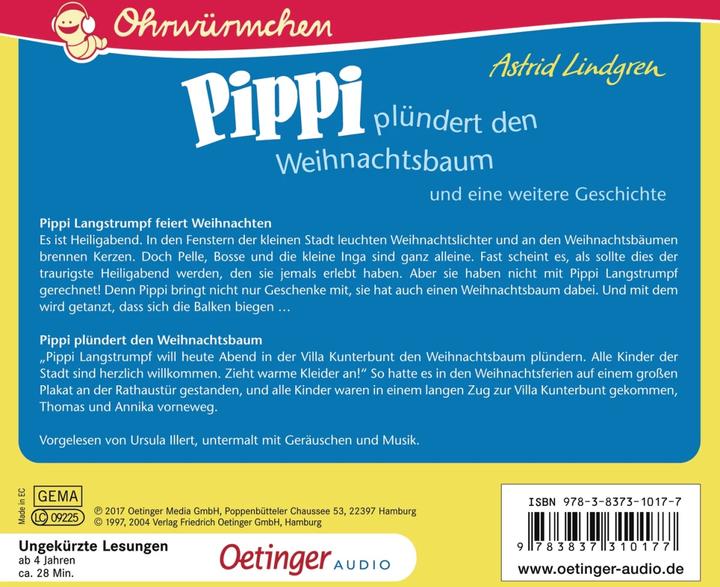 Immagine prodotto Pippi saccheggia l'albero di Natale (Astrid Lindgren, Kay Poppe, Angelica Carrozzeria, Frank Gustavo, Tedesco)