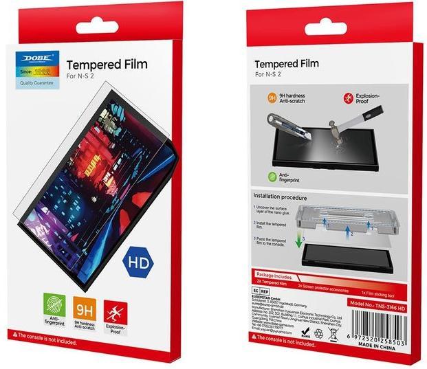 Produktbild Dobe 2er Set Schutzglas für das Display (Switch 2)