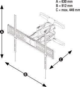 Actual product image Hama FULLMOTION TV Wall Bracket, 5 stars, XL - Mounting kit (connection plate, tilt, etc.) (Wall, 90.31", 75 kg)