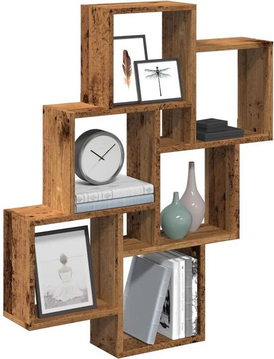 Actual product image VidaXL Würfelregal Wandregal Hängeregal Bücherregal Schweberegal Altholz-Optik (78 x 15 x 93 cm)