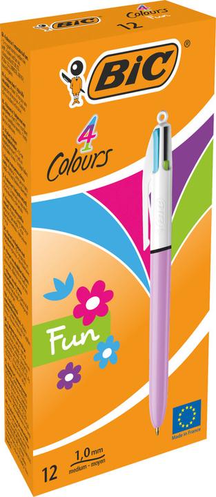 Image du produit Bic Stylo bille quatre couleurs 4 Colours Fun Purple (Blanc, Violet, 1 x)