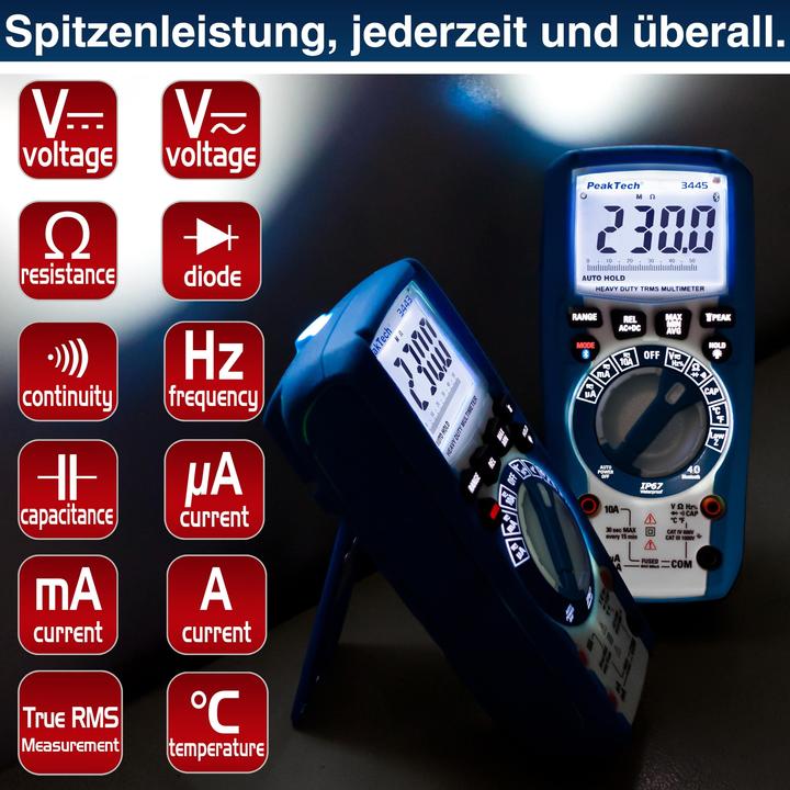 Actual product image Peaktech P 3445 True RMS digital multimeter (CAT III 1000V, CAT IV 600V)