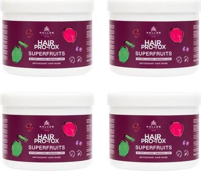 Kallos Cosmetics Kallos Herbal Hair Pro-Tox Antioxidant Hair Mask with Superfruit Extracts - Pack of 4 (500 ml)