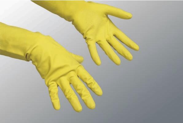 Actual product image Vileda Rubber glove Contract S natural latex yellow 2 pcs./pack. (S)