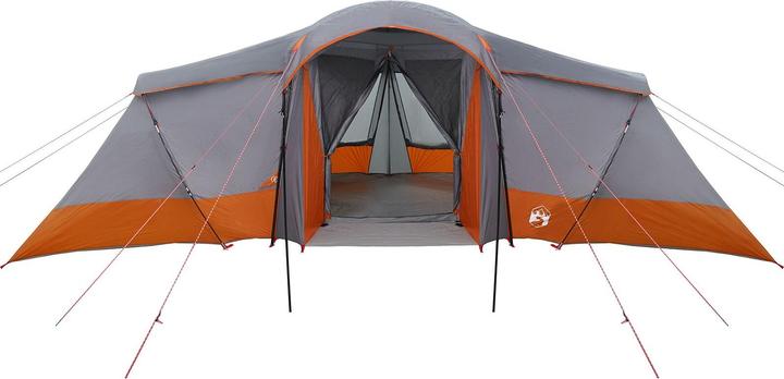 Actual product image VidaXL Family tent with windows Dome grey and orange for 6 people Waterproof (Dome tent, 6 persons)