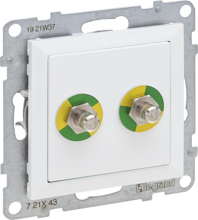 Actual product image Legrand SEANO potential equalisation socket outlet, insert, connection studs in accordance with DIN 42 801