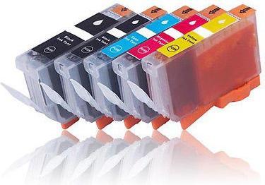Actual product image Hermex Compatible Ink Cartridge for Canon PIXMA iP4850 (M, PGBK, C, FC, Y)
