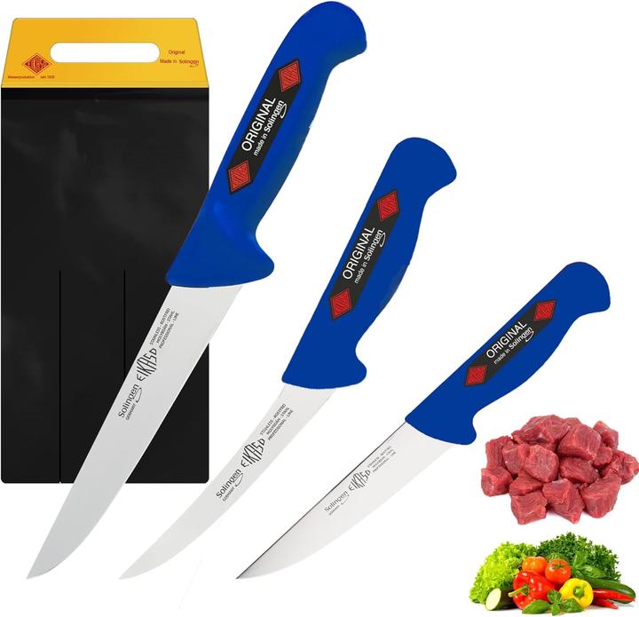 Produktbild Eikaso Solingen 3-Teiliges Profi Messer Set 1677B, blau (18 cm)