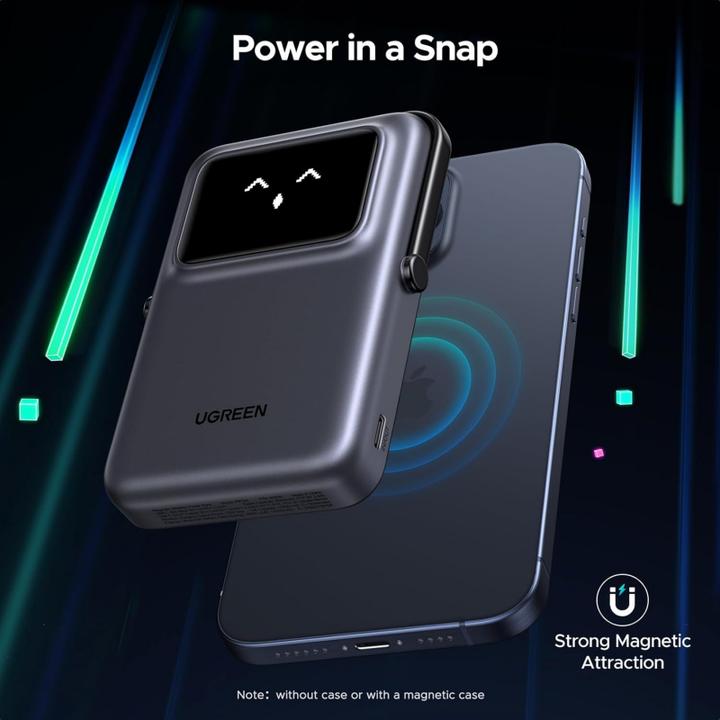 Produktbild Ugreen Magnetic Power bank UNO PB572 10000mAh Qi Grey (10000 mAh, 20 W)