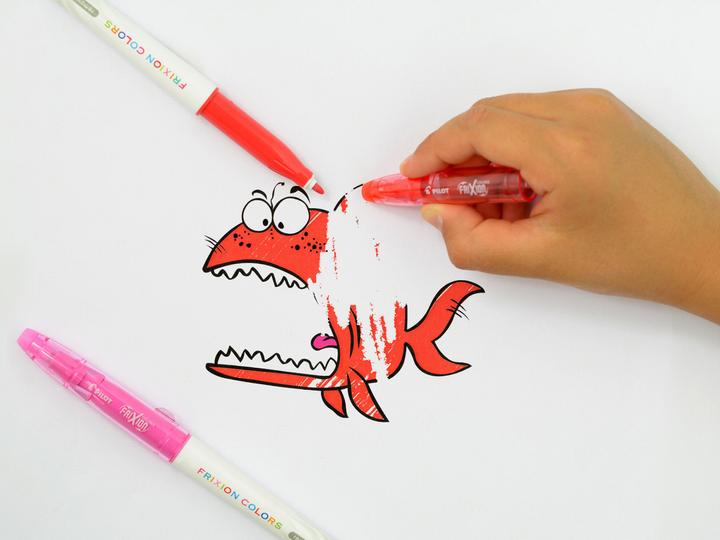 Actual product image Pilot Frixion Colors Erasable Fibre Tip Colouring Pen - Pink, Pack of 12 (Pink, 12 x)