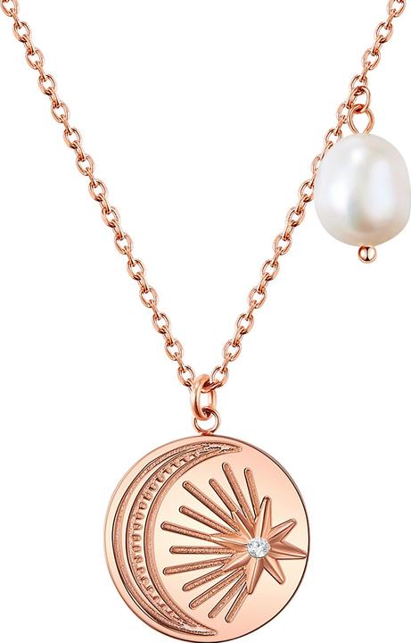 Actual product image Valero Pearls Ladies Stainless Steel Preciosa Freshwater Cultured Pearl Rose Gold 40.0 cm Base Chain + 5.0 cm (Stainless steel, 40 - 45 cm)