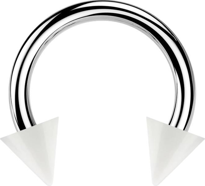 Immagine prodotto Star Piercing Micro Circular Barbell argento con due coni bianchi (Acciaio chirurgico 316L, senza ottone, Acrilico)