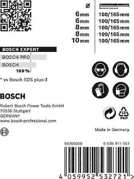 Produktbild Bosch Professional Zubehör EXPERT SDS plus-7X Hammerbohrer-Set, 6/6/8/8/10 mm, 5-tlg. (6.0 mm, 10.0 mm, Ø 8.0 mm)