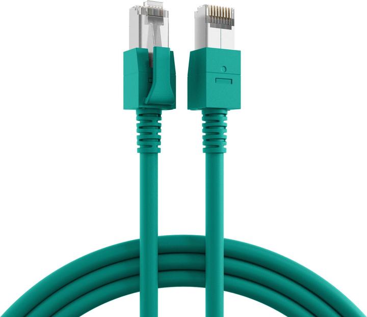 Immagine prodotto EFB Elektronik Produttore: Cavo patch RJ45 S/FTP, Cat.6A, VC LED, 1m, verde Il cavo schermato (S/FTP, CAT6a, 1 m)