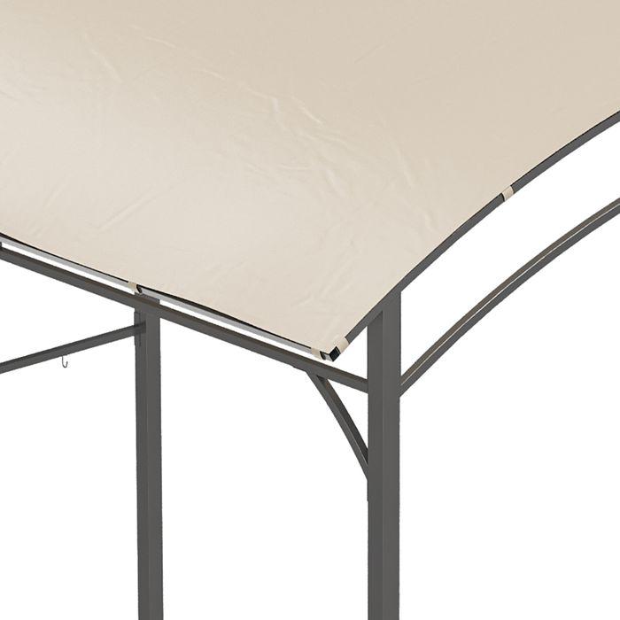 Actual product image Swisshandel24 Barbecue gazebo, rain cover, UV-resistant, with hooks, steel, polyester, beige, 215 x 150 x 220 cm (215 cm, 150 cm)