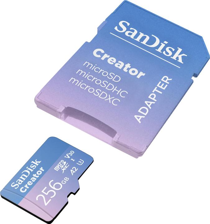 Immagine prodotto SanDisk Creator UHS-I V30 (256 GB, microSDXC, U3, UHS-I)