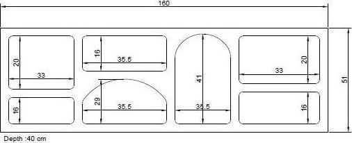 Actual product image Homitis Lorin (160 x 38 x 51 cm)