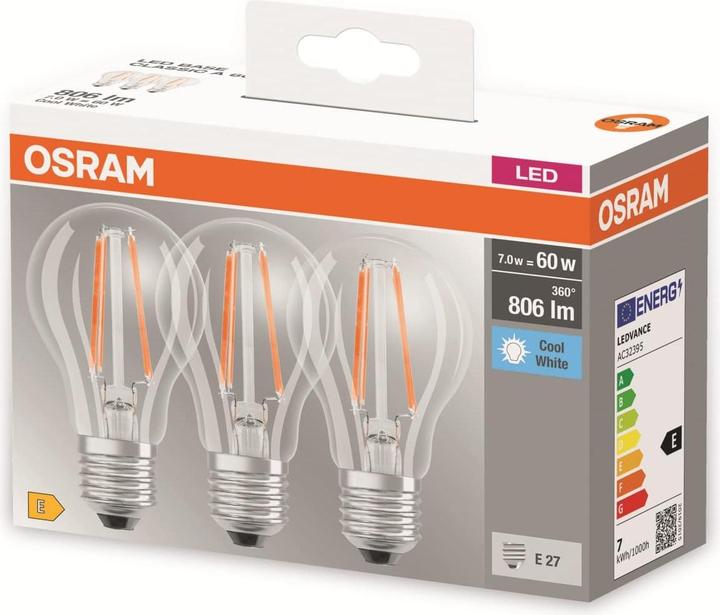 Produktbild Osram Led Base Classic A (E27, 7 W, 806 lm, 3 x, E)