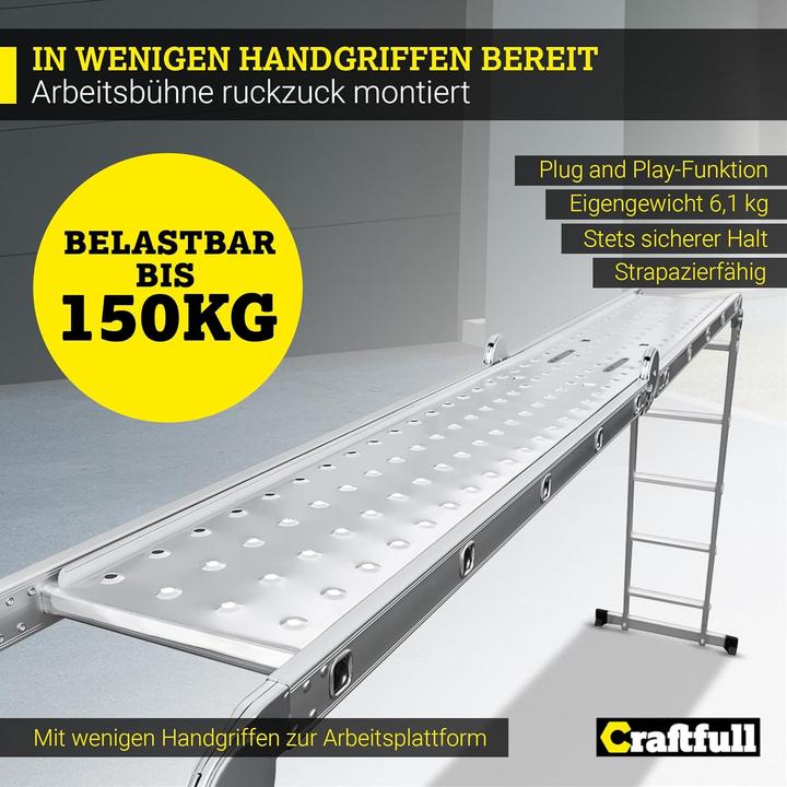 Immagine prodotto Craftfull Arbeitsplattform für Mehrzweckleiter CF-104A (Piattaforma di lavoro)