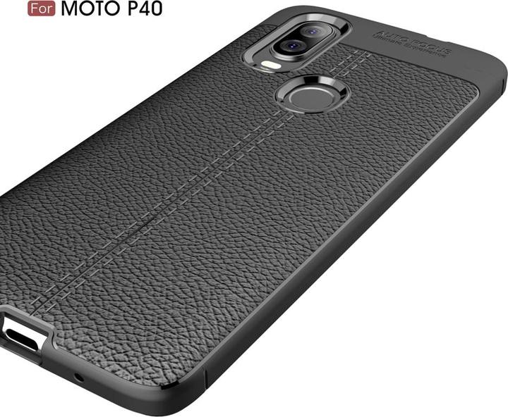 Actual product image Screenguard Motorola One Vision Case Leather Design TPU Cover (Motorola One Vision)