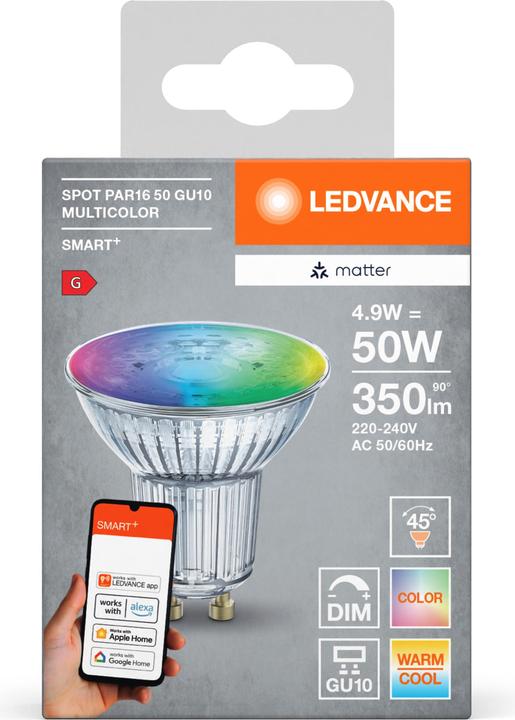 Actual product image Ledvance SMART+ MATTER SPOT GU10 MULTICOLOR 4.9W 827...865 Multicolour GU10 (GU10, 4.90 W, 350 lm, 4 x, F)