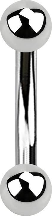 Produktbild Star Piercing Banane Innengewinde silber mit zwei Kugeln (ohne Messing, Chirurgenstahl 316L)
