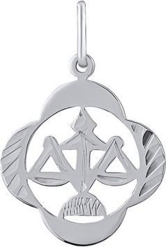 Silvego Silver pendant zodiac sign Libra - four-leaf clover SILVEGOB10281S10
